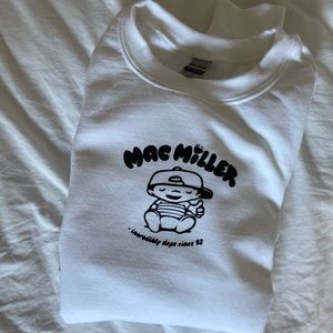 Mac Miller White Crewneck Sweatshirt